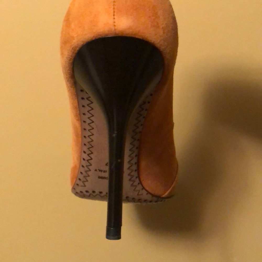 NWT GIANMARCO LORENZI RUST SUEDE HEELS SIZE 7 - Picture 8 of 9